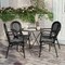Flash Furniture Lourdes Thonet French Bistro Stacking Chair w/Arms, Blk and Wht PE Rattan and Black Alum Frame, 4PK 4-SDA-AD642002A-BKWH-BK-GG - alternate 7